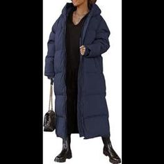 Amazon Essentials Women's Full-Length Hooded Puffer Coat Navy Blue Xxl**Note: The Stock Images Are Not An Exact Of The Coat I Have For Sale - But It's The Closest I Could Find To Show How It Fits. It Is A Very And Comfortable Coat! Perfect For The Upcoming Cold Winter Temperatures! Brand New, Never Worn! Kamsah Oversized Long Blue Outerwear, Casual Long Blue Outerwear, Amazon Long Sleeve Winter Outerwear, Amazon Winter Long-sleeve Outerwear, Amazon Winter Outerwear With Long Sleeves, Amazon Casual Long Sleeve Outerwear, Casual Long Sleeve Outerwear By Amazon, Blue Parka For Fall, Blue Oversized Hooded Outerwear