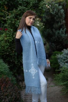 Wrap up in this luxurious super wool knit scarf. This  hand knit scarf is perfect and cozy accessory to keep you warm and stilish.  Made from  Mohair 75%  pa 25 % Lenght 187см 73  inches   width 37 cm 14.5 inche IMPORTANT ONLY HANDWASH 30C Buyers are responsible for any customs and import taxes that may apply. I'm not responsible for delays due to customs. The top quality materials, craftsmanship and service, in addition to the best price/value ratio of my beautiful hand knitted mohair creations Wool Scarves, Handmade Wool Shawl For Winter, Handmade Cozy Shawl For Winter, Hand Knitted Shawl Scarf For Winter, Handmade Alpaca Shawl For Winter, Hand-knitted Shawl Scarves For Winter, Mohair Shawl Scarf For Winter, Handmade Blue Shawl For Winter, Hand Knitted Mohair Scarf For Winter