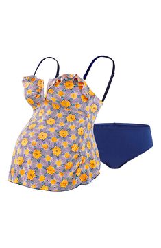 A bold print in bright colors makes a playful statement on a two-piece swimsuit featuring a bump-flattering tankini top and classic bottoms. Adjustable shoulder straps and a padded, sewn-in bra provide extra support through each trimester. Style Name:Cache Coeur Wax Tankini Maternity Swimsuit. Style Number: 6038843. Available in stores. Multicolor Tankini With Built-in Bra For Swimming, Multicolor Tankini With Adjustable Straps, Multicolor Tankini With Adjustable Straps For Swimming, Multicolor Tankini With Adjustable Straps For Pool, Multicolor Adjustable Straps Tankini For Pool, Multicolor Adjustable Strap Tankini For Pool, Maternity Swimsuit, Bold Prints, Tankini Top