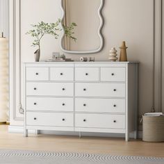 Dressers Aesthetic Noble Aesthetic, White Dresser Bedroom, White Dressers, Dresser Decor Bedroom, Drawers Bedroom, 8 Drawer Dresser, Bedroom Drawers, Dresser For Bedroom