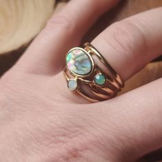 Brand New Abalone Shell Opal Yellow Gold Plated Ring. Size 8 New To Poshmark? Use Referral Code Kimberlyn222 To Receive $10. Pear Wedding Ring, Luxury Wedding Rings, Red Stone Ring, Silver Rings Simple, Pear Ring, Purple Rings, Princess Ring, Classic Engagement Rings, Ring Color