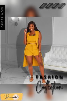 Knitted Sleeveless Cardigan+tank Tops+shorts 3 Piece Set Knitted Sleeveless Cardigan, Sleeveless Cardigan, Cardigan Tops, 1 Million, Ladies Tops Fashion, 3 Piece, Shop Now, Tank Tops, Yellow