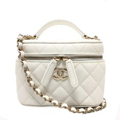 Item Information ※It is automatically translated ITEM NO.: 3564-22954-1 NAME: CHANEL CC Mark CC Vanity Chain bag Shoulder Bag SHAPE: Shoulder Bag MODEL NO.: AS3171 Code: H4KU**** COLOR: WhitexGoldHardware MATERIAL: Caviar Leather APPROX SIZE: W5.9×H4.4×D4.7inch / W15cm×H11.3cm×D12cm Handle: 5.7inch / 14.5cm Shoulder longest: 44.5inch / 113cm Shoulder Strap:nondetachable、Unadjustable Inner pocket: With mirror (with protective film) Listed hand measurements may have a 1-2cm difference. GENDER: Women's SPEC: [Open type]Double fastener [Inside] Open pocket x 1,Pocket with gusset x 1 ADDITIONAL ITEMS: Dust Bag , ITEM RANK: Unused NS Rank (Although unused this item may have minor defects due to long term storage or when placed on display.) CONDITION DETAILS: PRODUCT INTRODUCTION: Cute Channel Wh Chanel White Bag, Channel Purse, Chanel Vanity Bag, Skin Model, Long Term Storage, Hand Measurements, Future Wardrobe, Vanity Bag, Chanel Mini