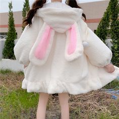 Bunny Costume, Rabbit Ears, Harajuku, Pink, White, Kawaii