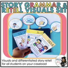 the story grammar and reel visual set is shown with instructions for students to use it