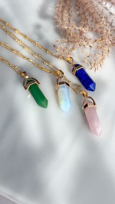 Indulge in the magical energies of the universe with our Harmony Gemstone Necklace. This exquisite collection features Lapis Lazuli, Rose Quartz, Tourmaline, and Opal necklaces—each stone holding its unique essence, creating a harmonious symphony of energies that elevate both style and spirit. 𝐌𝐀𝐓𝐄𝐑𝐈𝐀𝐋: 18k Gold filled and Natura stone Chain Length: 18 Inch Experience the Harmony Within: Adorn yourself with this enchanting gemstone necklace set—a wearable tapestry of wisdom, love, balanc Opal Necklaces, Miyuki Ring, Hair Accessories Storage, Bronze Earrings, Gold Anklet, Energy Bracelets, Bracelet Collection, Nature Bracelets, Wire Earrings