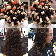 Large Curl Perm, Large Rod Perm Medium Hair, Different Perm Curls, White And Larger Perm Rods Long Hair, Loose Spiral Perm, Spiral Perm Long Hair