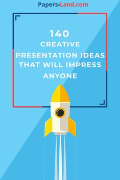 a rocket ship flying through the sky with text that reads,'40 creative presentation ideas that will improve anyone '