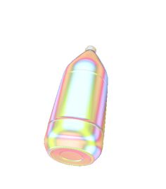 an image of a bottle that is in the air with light coming from it's side