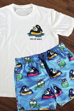 Look and stay cool with these shorter-length swim trunks that hit above the knee. They come in a fast-dry fabric, and feature a drawstring waistband, mesh basket lining and mesh-lined side pockets. Available in sizes XS - 3XL. Orca t shirt Whale puns Whale drawing Orca whale art Killer whales Cute animal drawings Graphic tees Funny t shirt Ocean quotes Pun humor Casual Relaxed Fit Swim Trunks For Pool, Casual Drawstring Swimwear For Poolside, Sporty Swim Trunks For Poolside Vacation, Casual Nylon Swim Trunks For Poolside, Sporty Swim Trunks For Vacation With Relaxed Fit, Sporty Relaxed Fit Swim Trunks For Vacation, Cotton Swim Trunks For Poolside And Beach Season, Casual Swim Trunks With Drawstring For Beach Season, Casual Nylon Swim Trunks For Surfing