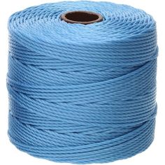 blue twined rope on white background