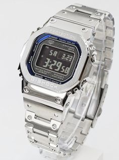 CASIO WATCH G-SHOCK FULL METAL 5000 SERIES GMW-B5000D-2JF MADE IN JAPAN JDM Silver Classic Digital Watch With Date Display, Classic Silver Digital Watch With Date Display, Silver Digital Watch With Subdials And Rectangular Dial, Silver Digital Watch With Date Display, Silver Automatic Digital Watch, G Shock Frogman, Radio Wave, Airplane Mode, Elapsed Time