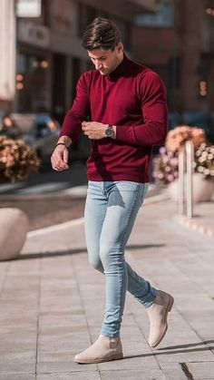 Fitness Men, Slim Fit Blazer, Mens Fashion Blog, Pullover Outfit, Mode Casual, Mens Fashion Classy, Men's Outfits, Mens Winter