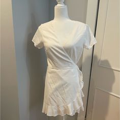 New Wrap Dress Med Wrap Dresses, Wrap Around Dress, Wrap Around, Abercrombie Fitch, New Color, New Dress, Wrap Dress, White Dress, Color White