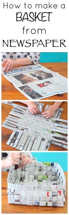 how to make a basket from newspaper