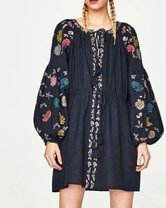 ZARA embroidered boho dress Size: S to XL Price: Rs999 dresses #fashion #dress #style #onlineshopping #fashionista #fash... Embroidered Boho Dress, Embroidered Dress Boho, Dresses Shoes, Outfit Goals, Ootd Fashion, Zara Dresses, Embroidered Dress, Bell Sleeve, Boho Dress