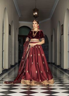 Rawsilk lehng with velvet blouse and katan organza dupatta, all handworked with tilla, zardozi, dabka and sheesha. Formal Party Wear Choli With Zari Work, Formal Party Wear Choli With Resham Embroidery, Formal Choli With Resham Embroidery, Floor-length Raw Silk Lehenga With Dabka Detail, Floor-length Raw Silk Lehenga With Dabka, Raw Silk Dupatta With Dabka For Reception, Formal Resham Embroidered Lehenga For Festivals, Traditional Organza Gown With Dabka Details, Traditional Organza Gown With Dabka