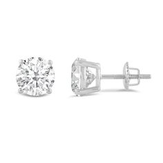 PRICES MAY VARY. DESIGN & CARAT WEIGHT: Elevate your style with these 14K Solid White Gold 2.5 CTW Round Cut Stud Earrings. The meticulous 4-prong setting showcases timeless craftsmanship, ensuring a classic and elegant look suitable for any occasion. WEARABILITY: These high-quality stud earrings offer everyday elegance, providing a secure and sturdy option for daily wear. Whether you're at the office, attending a cocktail party, or engaged in everyday activities, these earrings are designed to Classic White Diamond Earrings For Valentine's Day, White Diamond Earrings With Prong Setting For Valentine's Day, Round Diamond Earrings For Valentine's Day With Prong Setting, Valentine's Day White Diamond Earrings With Prong Setting, Valentine's Day Round Diamond Earrings With Prong Setting, Valentine's Day Diamond Earrings With Prong Setting, Valentine's Day Round Diamond Earrings, White Round Diamond Earrings For Valentine's Day, Classic Diamond Earrings With Prong Setting For Valentine's Day