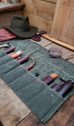 The Birch Waxed Canvas Knife Roll Up by PNWBUSHCRAFT Camping Knots, Bushcraft Kit, Fridge Accessories, Tin Cup, Bush Craft, Butterfly Photography, Knife Roll, Bushcraft Gear, Kids Sleeping Bags