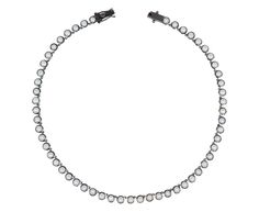 Bold, edgy and inspired by the architectural geometry of mosaics, this Nak Armstrong necklace is from his Nakard Collection. Each of the smooth, round white pearl cabochon circles is framed in black rhodium plated sterling silver to create the individual links. Wear it alone as a casual addition or layer it with your other favorites. total length : 16" : black rhodium plated sterling silverwhite pearls : 5mm diameter eachblack rhodium plated sterling silver safety clasp closure Modern Gunmetal Jewelry With Oxidized Finish, Elegant Oxidized Gunmetal Jewelry, Modern Gunmetal Jewelry For Formal Occasions, Elegant Gunmetal Jewelry For Formal Occasions, Architectural Geometry, Jewelry Facts, Daniela Villegas, Digby And Iona, Twist Jewelry