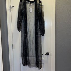 Never Worn Black Mesh Cardigan With Pearls Mesh Cardigan, Coats Black, Dusters, Black Mesh, Wearing Black, Windsor, Jackets For Women, Jackets & Coats, Mesh