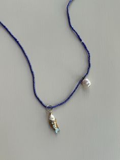 I'm delighted to present my handmade and unique necklace. Each piece is meticulously crafted with different types of beads. It is a unique necklace made with blue miyuki beads, pearl and a fish figure. Blue Beaded Jewelry, Miyuki Bead Necklace, Colorful Beaded Necklace, Boho Chic Necklace, Necklace Colorful, Chic Necklace, Ethnic Necklaces, Jewelry Blue, Miyuki Beads