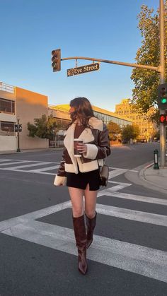 fall outfit, outfit inspo, winter outfit, brown outfit, outfit idea, brown boots Fall Outfit Ideas Aesthetic 2024, Autumn Outfits Brown Boots, Brown Fall Boots Outfits, Looks With Brown Boots, Outfit Ideas Brown Boots, Winter Brown Boots Outfit, Fall Fits With Boots, Red Heel Boots Outfit, Cute Outfits With Brown Boots