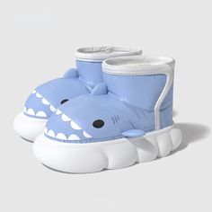 Premium Chunky Shark Fluffy Boots - Super Comfy, Warm, Silent and Anti – Hello Slippers Shark Shoes, Fluffy Boots, Indoor Outdoor Slippers, Outdoor Slippers, Pink Purple Blue, Eva Sole, Color Rosa, Blue Shoes, Sharks