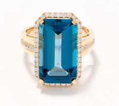 Prepare for oohs and aahs when you don this statement-making 14K gold ring. Luxe London blue topaz complemented by sparkling round diamonds is the posh pairing you didn't know you needed. From Effy Jewelry. Elongated Cushion Cut Ring, Elongated Cushion Cut, Elongated Cushion, Cushion Cut Ring, London Blue Topaz Ring, Effy Jewelry, 14k Gold Ring, London Blue Topaz, Blue Topaz Ring