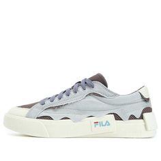 (WMNS) FILA FUSION Skate Shoes 'Blue Grey' T12W332103FQD Shoes Blue, Skate Shoes, Blue Shoes, Blue Grey, Grey, Blue