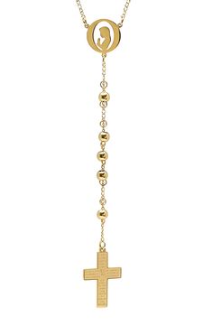 Share your faith with this rosary-inspired chain necklace that features a cross-shaped pendant stamped with the serenity prayer. Stainless steel/18K gold plate Imported The Serenity Prayer, Serenity Prayer, How To Make Shoes, Cold Weather Accessories, Keep Jewelry, Drop Necklace, Shower Gifts, Family Gifts