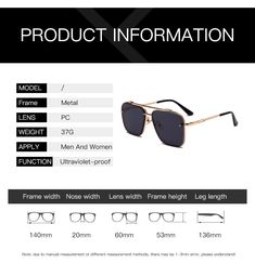 SPECIFICATIONS




Usage Scope: Driving, Party, Travel,Shopping,T Show,Outdoor,Sport,club

Sunglasses Style: Fashion Vintage Retro Style Sun Glasses, Elegant Style Goggle

Suitable For Face: Round Face Long Face Square Face Oval Face oversized face Shield

Style: Square

Product Function: UV400 Protection Against Harmful UVA/UVB

Origin: Mainland China

Model Number: J-KP1854

Lenses Optical Attribute: MIRROR,Gradient,UV400

Lenses Material: Polycarbonate

Lens Width: 60mm

Lens Height: 53mm

It Vintage Pilot, Gradient Brown, Brown Sunglasses, Style Sunglasses, Long Faces, Square Faces, Oval Faces, Sunglasses Vintage, Round Face