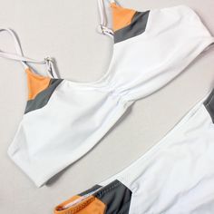 Item Type: Bikinis SetWaist: Low WaistMaterial: Polyester,SpandexGender: WomenPattern Type: Patchwork,Solid,GeometricSupport Type: Wire FreeWith Pad: YesFit: Fits smaller than usual. Please check this store's sizing infoModel Number: B3382WHBrand Name: OMKAGIis_customized: YesColor Style: Natural ColorQuality: A+++Material: 82%Ployester+18%SpandexShoulder strap: Adjustable White Triangle Top Swimwear For Vacation, White Triangle Top Swimwear For Summer, White One-piece Swimwear For Beach, White Swimwear For Summer Sunbathing, White Sleeveless Tankini For Beach Party, White Swimwear For Sunbathing In Summer, White Sleeveless Summer Tankini, White Swimwear For Summer Pool, White Swimwear For Summer Pool Time