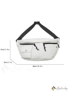 BirdinBag - Large Capacity Waist Bag with Minimalist Multi-Compartments Functional Large Capacity Bag, Casual Solid Color Chest Bag With Large Capacity, Multifunctional Bag With Large Capacity, Casual Large Capacity Chest Bag For Everyday, Modern Belt Bag With Large Capacity For Daily Use, Casual Everyday Chest Bag With Large Capacity, Everyday Large Capacity Tote Belt Bag, Multifunctional Solid Color Bag With Adjustable Strap, White Large Capacity Casual Belt Bag