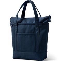 Life is easier when you have a roomy reliable bag. Something strong well-made and stylish will come in handy when you're heading to the library going to pilates class or running errands on the weekend. Enter the Lands' End Canvas Zip Top Tote Bag. Made from pure cotton this zippered bag will last through all of life's adventures. It can hold up to 500 pounds - we've tested it to make sure - so it can easily handle your everyday supplies. The water-repellent base and trim won't get soggy if you s Functional Shoulder Bag With Top Carry Handle For School, Functional School Shoulder Bag With Top Carry Handle, Sporty Softback Bag For Daily Use, Sporty Softback Bags For Everyday Use, Sporty Canvas Bags For Daily Use, Functional Canvas Backpack For Daily Use, Functional Double Handle Canvas Bag For On-the-go, Functional Double Handle Canvas Bag On-the-go, Sporty Everyday Canvas Bag