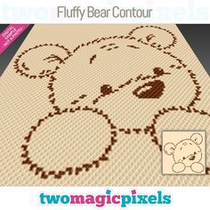 a cross stitch teddy bear is shown on the cover of a book with instructions to make it