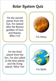 the solar system quiz is shown in three different ways, including one with an earth and two