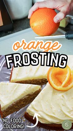 zesting orange with picture of orange frosting Orange Cream Cheese Icing, Cleverly Simple, Dessert Favorites, Orange Cream Cheese Frosting, Orange Juice Cake, Buttercream Recipes, Creamsicle Cake