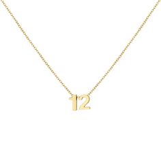 PRICES MAY VARY. Cute Number Necklace - Number 12 necklace is designed for you and your lovely daughter. Each number is unique to different people. It can represent the month of birth, age, anniversary, lucky number... Even just because you like it. The best gift for your daughter, granddaughter... Stainless Steel Necklace - Made of 18k gold plated stainless steel, skin touch is not allergic, nickel free, lead free, and hypoallergenic. The high quality chain and dainty number pendant are very si Yellow Gold Clavicle Chain Necklace For Birthday, Yellow Gold Charm Necklace For Birthday And Valentine's Day, 111 Angel Number, Angel Number Necklace, Good Birthday Presents, Number Necklace, Stainless Steel Chain Necklace, Gold Number, Birthday Jewelry Gift