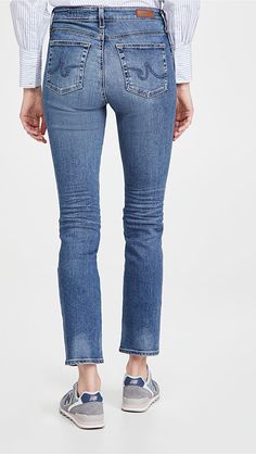 AG Mari High Rise Slim Straight Jeans | SHOPBOP Modern Knitwear, Mexico Style, Ag Jeans, Slim Straight Jeans, Slim Leg, Ankle Jeans, Slim Jeans, Slim Legs, Medium Blue