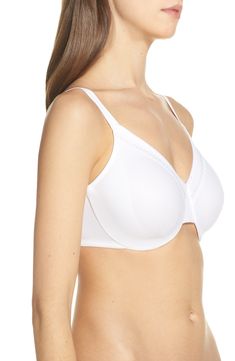 Soft, full-coverage cups and seamless construction offer smooth support in this underwire bra designed for everyday wear. 72% nylon, 28% spandex Hand wash, line dry Imported Elegant Fitted Full Coverage Sports Bra, Supportive Full Cup Padded Bra, Supportive Full Cup Bra With Moderate Coverage, Underwire Nursing Bra With Moderate Coverage, Classic Full Coverage Nursing Bra With Medium Support, Classic Full Coverage Bra With Padded Cups, Supportive Padded Full Cup Bra, Classic Full Coverage Padded Bra, Elegant Push-up Sports Bra