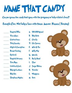 a printable name that candy game with two teddy bears