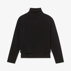 Made from the finest cashmere in Mongolia, this rib-stitch turtleneck has a chic, boxy cut (think 1970s après-ski, minus the feathered hair) and flattering side-slits for easy layering. Feathered Hair, Rib Stitch, Feathered Hairstyles, Mongolia, 1970s, Layering, Cashmere, Turtle Neck, Hair