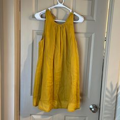 Dillards Every Short Trapeze Dress Nwt Size M Pleated Summer Dress For Daywear, Pleated Dresses For Summer Daywear, Flowy A-line Dress For Daytime, Pleated Sundress For Day Out, A-line Sundress For Daywear, Summer Pleated Yellow Dress, Summer Yellow Pleated Dress, Yellow Pleated Mini Dress For Summer, Sleeveless Pleated Flowy Dress