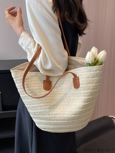 BagForLove - Large Beach Weaving Shoulder Bag - Womens Straw Woven Tote for a Stylish Summer Product Description Color Beige Strap Type Double Handle Bag Size Large Pattern Type Plain Style Vacation Type Straw Bag Closure Type Zipper Material Paper Size Chart INCH CM Bag Length Bag Width Bag Height Handle Height 16.5 inch 4.3 inch 11.4 inch 11.8 inch Bag Length Bag Width Bag Height Handle Height 42 cm 11 cm 29 cm 30 cm Details Pictures Similar Products h2 { text-align: center; } /* æ¢è¡ */ li{ white-space: normal; word-break: break-all; word-wrap: break-word; } .red-box { width: 100%; display: flex; flex-direction: row; flex-wrap: wrap; justify-content: center; } .red-box > div { width: 190px; height: 250px; margin: 10px; } .red-box > div > a > img { width: 190px; height: 250px; } .size- Beige Canvas Shoulder Bag For Vacation, Beige Shoulder Canvas Bag For Vacation, Casual Handheld Canvas Bag For Vacation, Large Capacity Canvas Bag For Spring Beach Outings, Canvas Vacation Bag, Casual Double Handle Canvas Bag For Beach, Casual Beige Canvas Bag For Beach Season, Spring Vacation Beige Canvas Bag, Casual Double Handle Canvas Bag For Summer