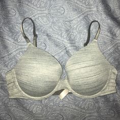 Like New Grey White Push Up Bra. Push Up Bra, Victoria Secret, Secret Pink, Women's Intimates, Push Up, Victoria Secret Pink, Grey And White, Pink White, Pink Ladies