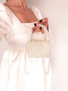 Classic pearl bag🧸 Bead by bead with love for you It is perfect for wedding, date night, part etc. Also it can be a gentle gift for yours sweethearts 🎁 Feminine Bags With Pearl Handle For Gift, Elegant Bags With Pearl Chain For Gift, Elegant Pearl White Bag As A Gift, Glamorous White Pearl Bag, Pearl Bags Perfect As Gifts, Pearl White Bags With Pearl Embroidery As Gift, Pearl White Bag With Pearl Handle As A Gift, Chic Pearl Bags As Gift, Chic Pearl Bags For Gift