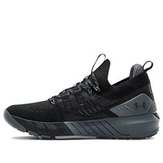 Project Rock 3 'Black Pitch Grey' Black/Pitch Grey 3023004-001 Mid Top, Training Shoes, All Black Sneakers, Rocker, Adidas Sneakers, Under Armour, Bulldog, Shoes Mens, Shoes Sneakers