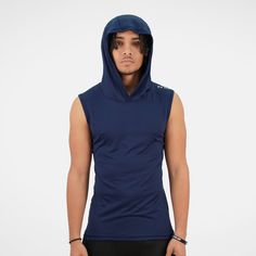 The hooded compression shirt is versatile and suitable for a wide range of sports and fitness activities. Whether you are looking for the ideal choice for bodybuilding, running or even yoga, this lightweight hoodie will be the perfect match. The sleeveless design ensures that you have complete freedom of arm movement, ensuring that this is the perfect option for a game of basketball. Take to the courts in style or head out for a run with a sleeveless compression hoodie that will provide the conf Techwear Sports Hooded Top, Fitted Activewear With Drawstring Hood For Streetwear, Functional Sports Hoodie Tops, Hooded Athleisure Top For Training, Athleisure Hooded Top For Training, Hooded Sportswear Tops For Training, Hooded Techwear Activewear For Workout, Functional Hooded Tops With Sweat Resistance, Athleisure Tops With Adjustable Hood For Workout