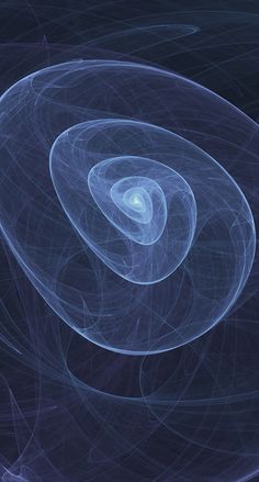 an abstract blue background with swirls and lines in the center, on top of a black surface